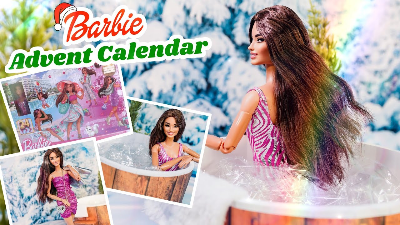 Opening The Barbie Advent Calendar Plus DIY Easy Hot Tub Craft