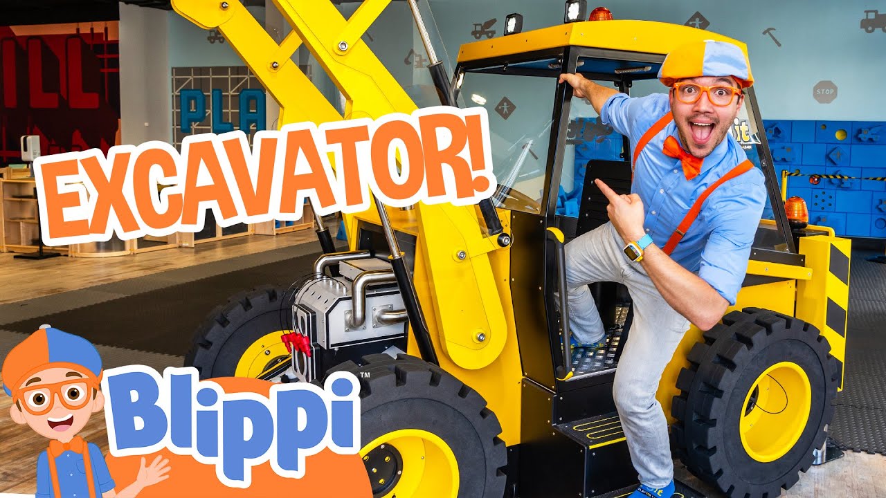 Blippi Visits the Excavator Indoor Playground! Construction Videos for ...