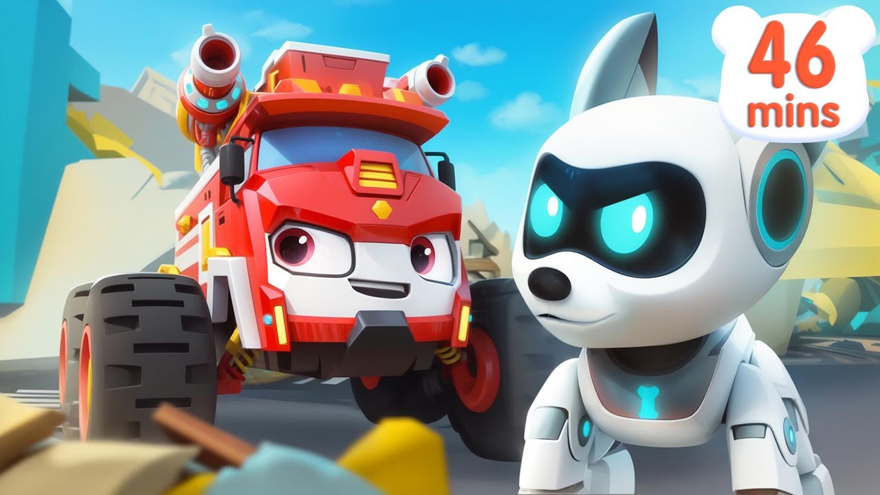 Rescue Robot Dog🐾 | Earthquake Rescue Team | Monster Cars | Kids Songs ...