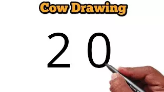 پوستر How to draw Cow From Number 20 Easy Cow Drawing Tutorial...