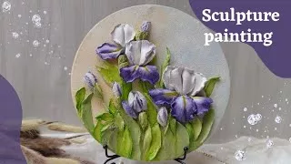 Sculpture Painting Flowers Tutorial|How To Make Sculpture Painting| Скульптурная