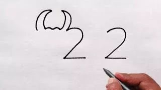 پوستر How to draw Cow From Number 22 Easy Cow Drawing Cow Drawing...