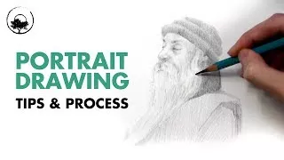 Drawing a Portrait Sketch of Osho - Drawing Tutorial