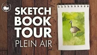 Sketchbook Tour - Plein Air Watercolor Painting Sketches - Davis, CA 2018